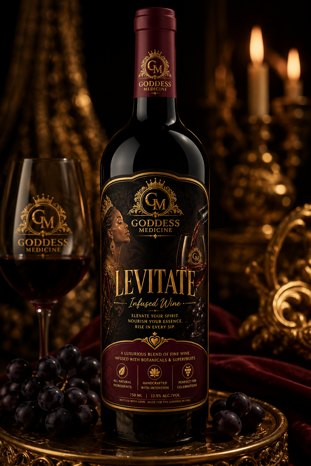 Levitate-cinnamon and pomegranate infused non alcoholic wine (Ceremonial)